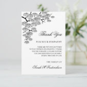 Pijnboomtak zwart wit sympathie verdriet bedankkaart (Staand voorkant)