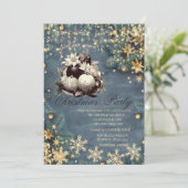 Pijnboomtakken, ballen, sneeuwvlokKerstbedrijf Kaart (Staand voorkant)