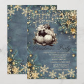 Pijnboomtakken, ballen, sneeuwvlokKerstbedrijf Kaart (Voorkant / Achterkant)