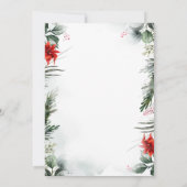 Pijnboomtakken, poinsettia De datum opslaan Save The Date (Achterkant)