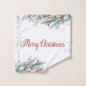 Pijnboomtakken Rode bessen Bad Handdoek (Wasdoekje)