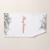 Pijnboomtakken Rode bessen Bad Handdoek (Handdoek)