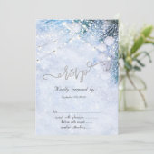 Pijnboomtakken, Sneeuwkoordlichten RSVP Kaart (Staand voorkant)