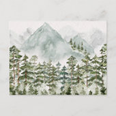 Pijnbos en bergen Waterverf Briefkaart (Voorkant)