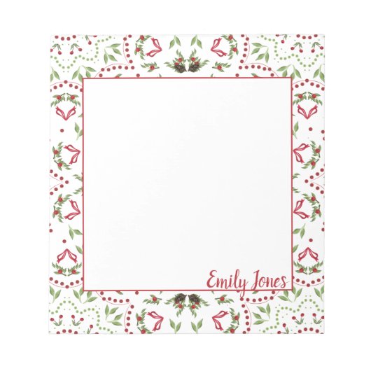 Pijnconen, berries mandala notitiepad gepersonalis notitieblok (Voorkant)