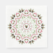 Pijnconen en bessen Mandala papieren servet (Voorkant)