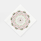 Pijnconen en bessen Mandala papieren servet (Hoek)