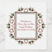 Pijnconen en bessen Mandala-wijnetiket Wijn Etiket (Enkel label)