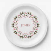 Pijnconen en bessen vakantiepapier borden papieren bordje (Voorkant)