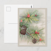 Pijnen en Bloem Kerstmis Briefkaart (Voorkant / Achterkant)