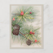 Pijnen en Bloem Kerstmis Briefkaart (Voorkant)