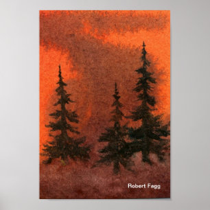 Pijnen in de mist Art-printer Poster