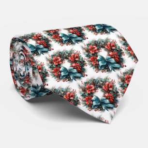 Pijnenkrans met Holly Feestelijk Kerstpatroon Stropdas