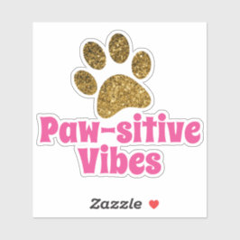 Pijngevoelige Vibes | Glitter Paw Print Vinyl Sticker