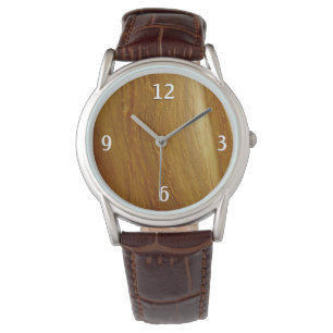Pijnhout II Faux Wooden Texture Horloge