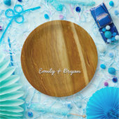 Pijnhout II Faux Wooden Texture Papieren Bordje (Feest)