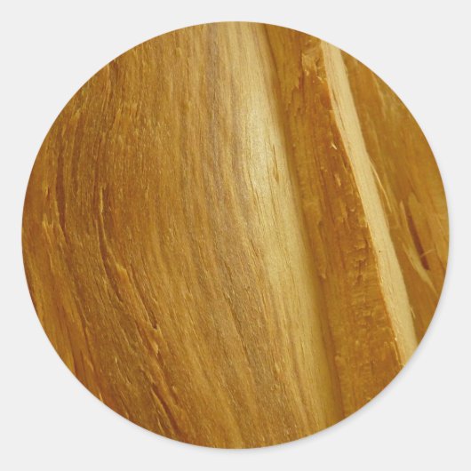 Pijnhout II Faux Wooden Texture Ronde Sticker (Voorkant)