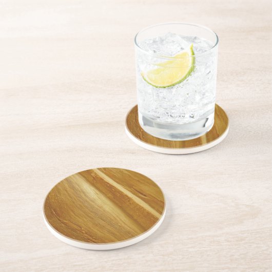 Pijnhout II Faux Wooden Texture Zandsteen Onderzetter (Zijkant)