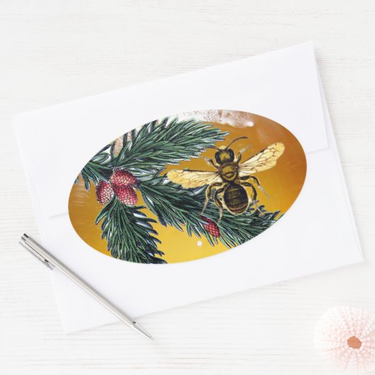 PIJNKANCHES EN HONIJNBEDRIJVEN / RUNDEREN OVALE STICKER (Envelop)