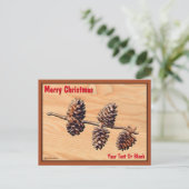 Pijnkanontak op hout briefkaart (Staand voorkant)