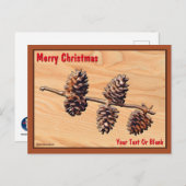 Pijnkanontak op hout briefkaart (Voorkant / Achterkant)