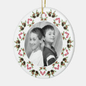 Pijnkegel en bessen — foto-versiering mandala keramisch ornament (Links)