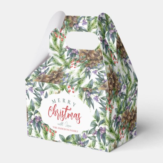 Pijnkegel Merry kerstfloral Bedankdoosjes (Voorkant Zijde)