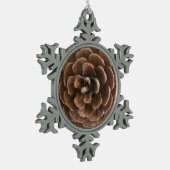 Pijnkegel Tin Sneeuwvlok Ornament (Links)