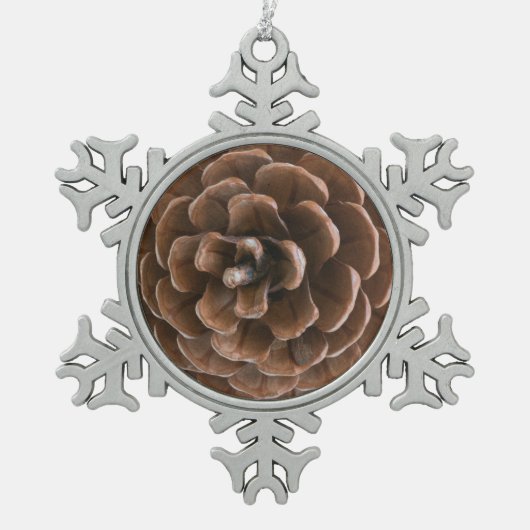 Pijnkegel Tin Sneeuwvlok Ornament (Voorkant)