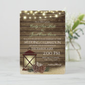 Pijnkegels en lantaarn rustieke Barnwood Lights Kaart (Staand voorkant)