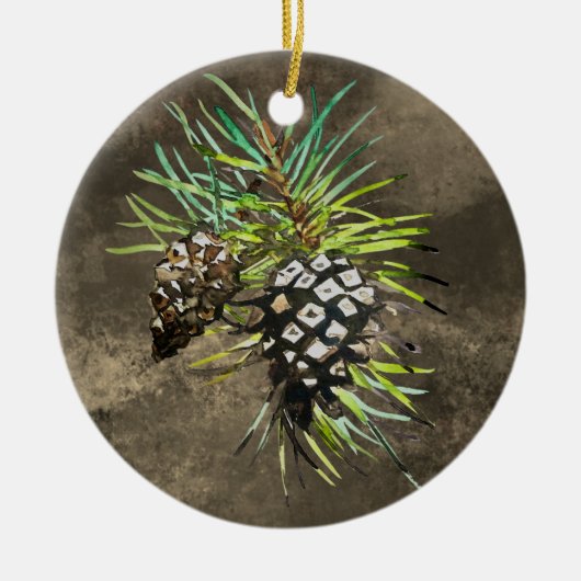 pijnkegeltje keramisch ornament (Voorkant)