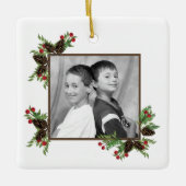 Pijnkeien en sierplanten voor bessen keramisch ornament (Voorkant)