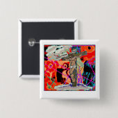 pijnkleuren vierkante button 5,1 cm (Voorkant /achterkant)