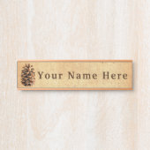 Pijnkloon op oud papier deurbordje (Voorkant)