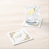 Pijnlijke Poinsettia Kant Monogramed Kartonnen Onderzetters (Insitu)