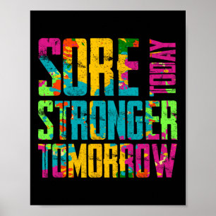 Pijnlijke Vandaag Sterker Morgen Motivatie Workout Poster
