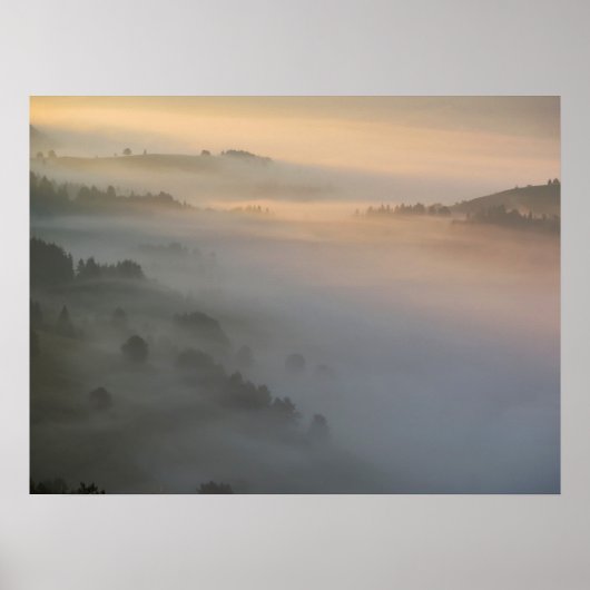 Pijnlijke zonsopgang mist poster (Voorkant)