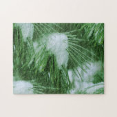 Pijnnaalden in sneeuw- en ijswinter legpuzzel (Horizontaal)