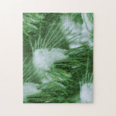 Pijnnaalden in sneeuw- en ijswinter legpuzzel (Verticaal)