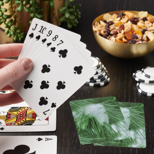 Pijnnaalden in sneeuw- en ijswinter pokerkaarten (Insitu)