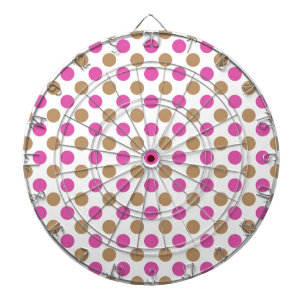 Pijnpatroon met bruine en roze polka dartbord