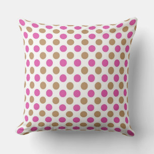 Pijnpatroon met bruine en roze polka kussen