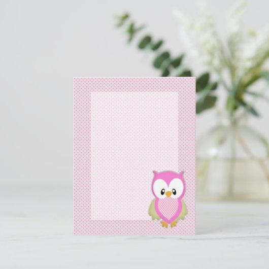 Pijnroze pols roze stipjes roze afbeelding afdrukk kaart (Staand voorkant)