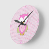 Pijnroze pols roze stipjes roze afbeelding afdrukk ronde klok (Hoek)