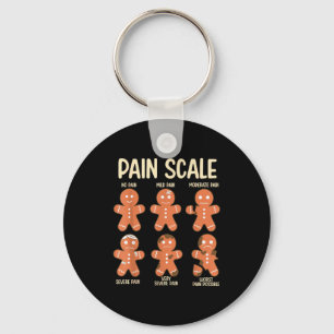 Pijnschaal Funny Gingerbread Man Kerstverpleegster Sleutelhanger