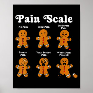 Pijnschaal Grappige Peperkoek Man Kerstverpleegste Poster