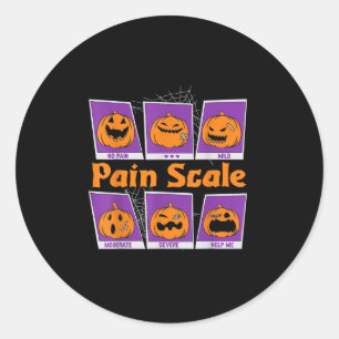 Pijnschaal Retro Halloween Nurse Triage en pijn E Ronde Sticker