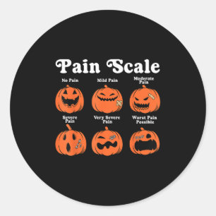 Pijnschaal Spooky Pumpkin Herfst Halloween Trauma Ronde Sticker