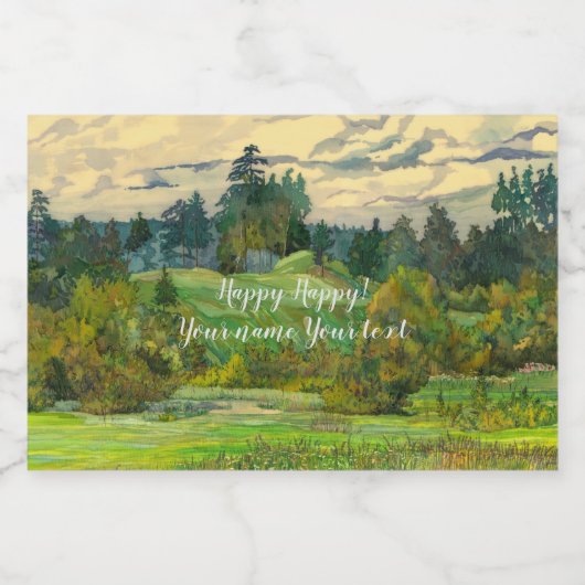 Pijnschilderij Likeurfles Etiket (Enkel label)