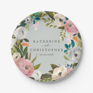 Pijnse Floral Wedding Cake Papieren Bordje